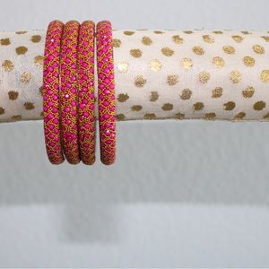 Beautiful Pink and Golden Bangles